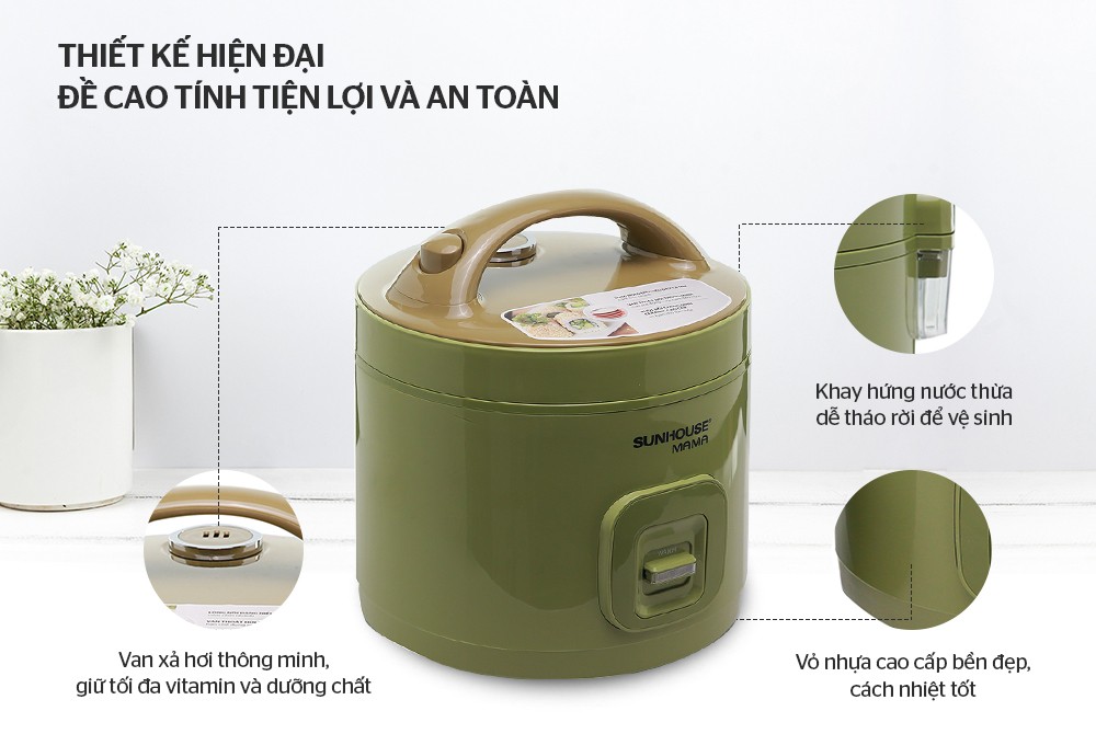 NỒI CƠM ĐIỆN 1.8L SUNHOUSE MAMA SHD8665G