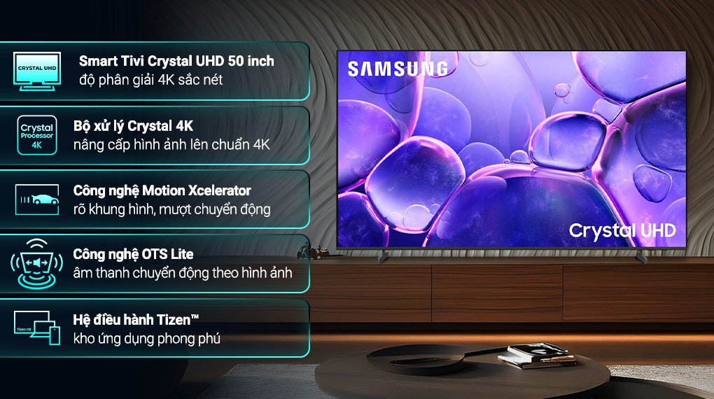 Smart Tivi Crystal UHD Samsung 4K 50 inch UA50U8500F