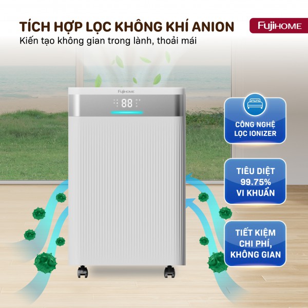 Máy hút ẩm dân dụng Fujihome DH40NW – 40 L/ngày, Ionizer & Wi‑Fi