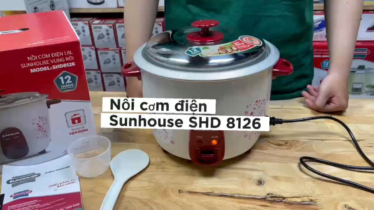 Nồi Cơm Điện Nắp Rời 1.8 Lít Sunhouse SHD8126