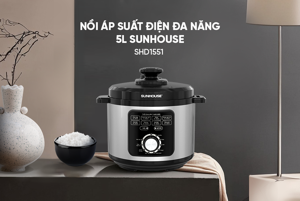 Nồi Chiên Không Dầu 5.0 Lít Sunhouse SHD1551
