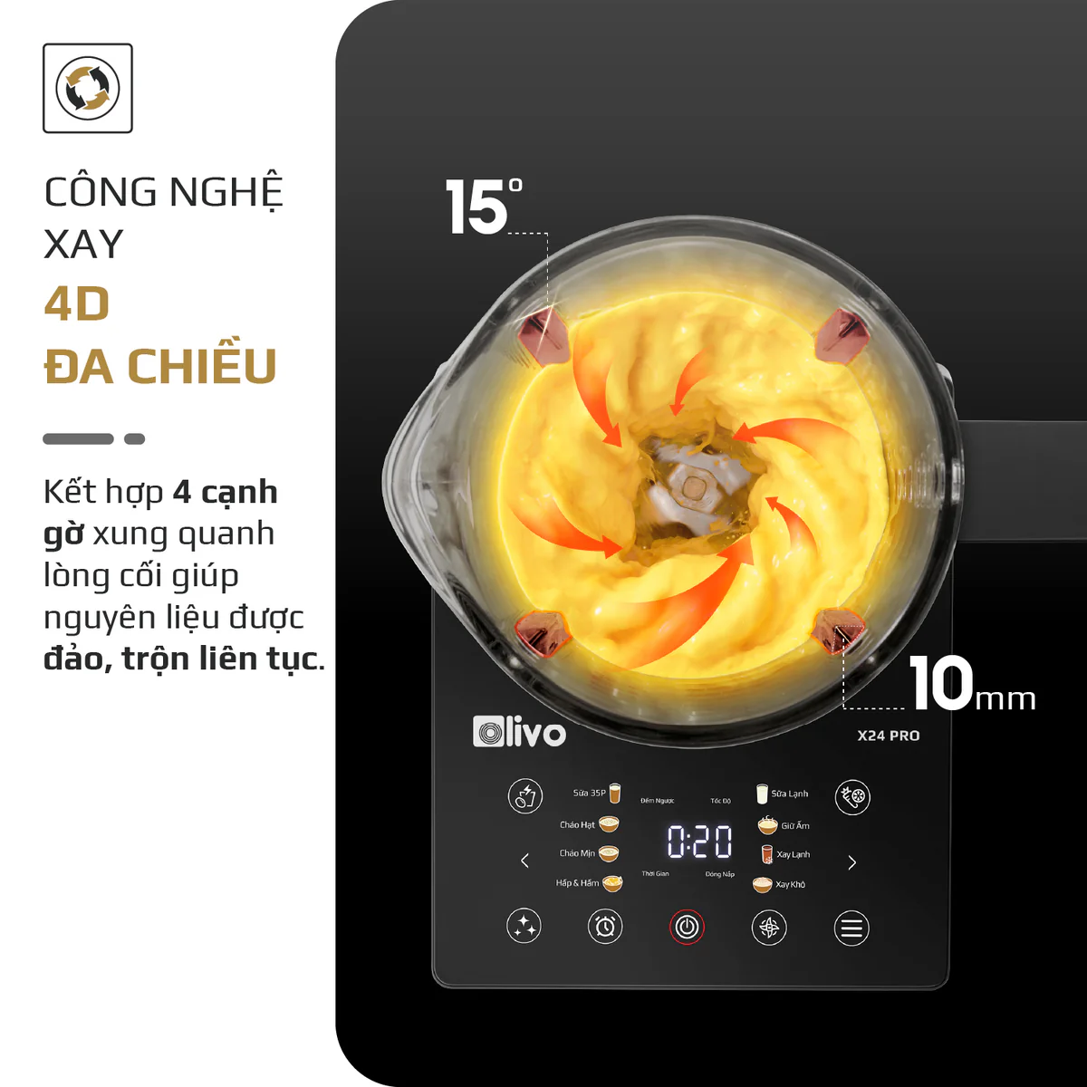 Máy Xay Nấu Đa Năng OLIVO X24 PRO