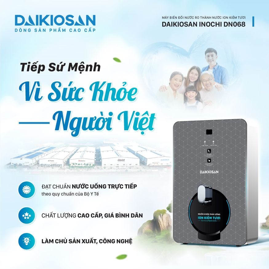 Máy biến đổi nước RO thành nước Ion kiềm tươi Daikiosan DN068