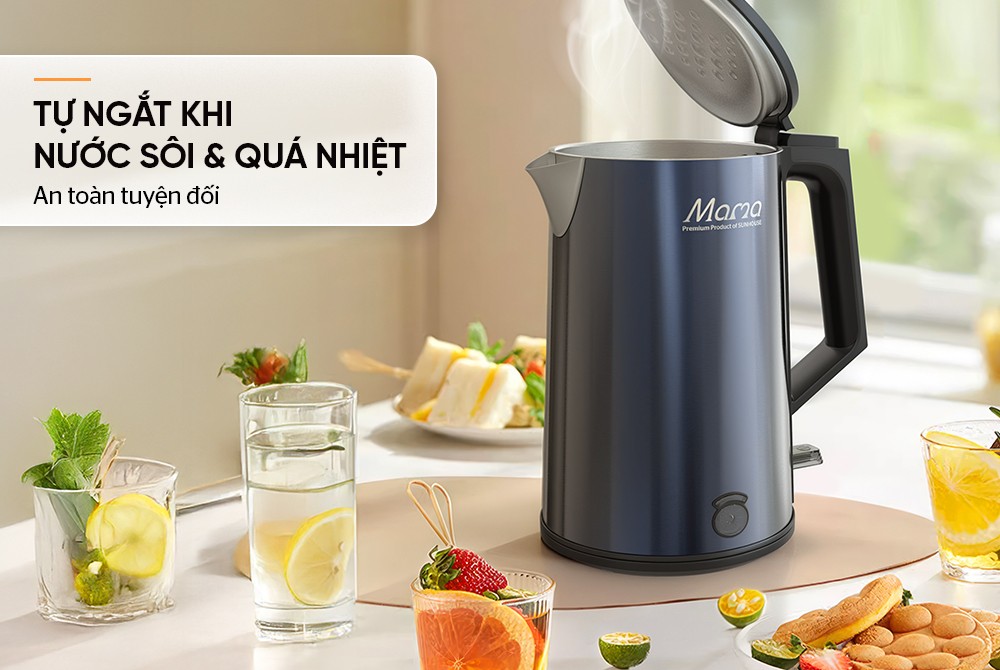 Ấm Siêu Tốc Inox 3 Lớp Sunhouse 1.0 Lít HTD1373