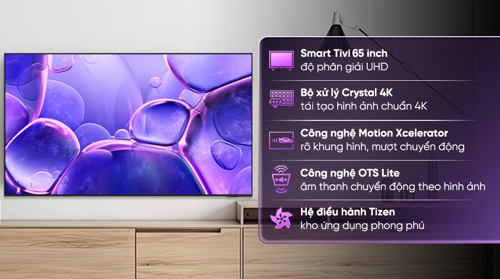 SMART TIVI CRYSTAL UHD SAMSUNG 4K 65 INCH UA65U8500F – THIẾT KẾ ĐẲNG CẤP, CHẤT LƯỢNG HÌNH ẢNH VƯỢT TRỘI