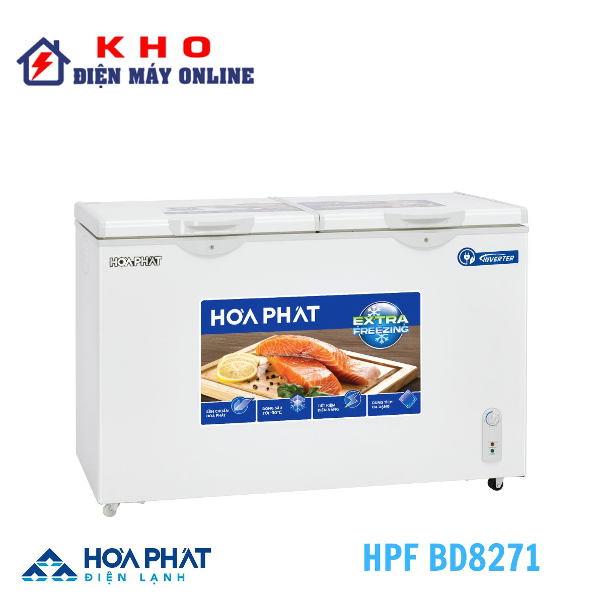 Tủ Đông Hòa Phát Inverter 271 Lít HPF BD8271
