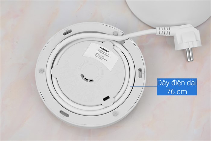 Bình đun siêu tốc Toshiba KT-15DS1PV – 1.5 lít, công suất 1800–2150W, ruột inox SUS 304, đun nước nhanh chóng và an toàn