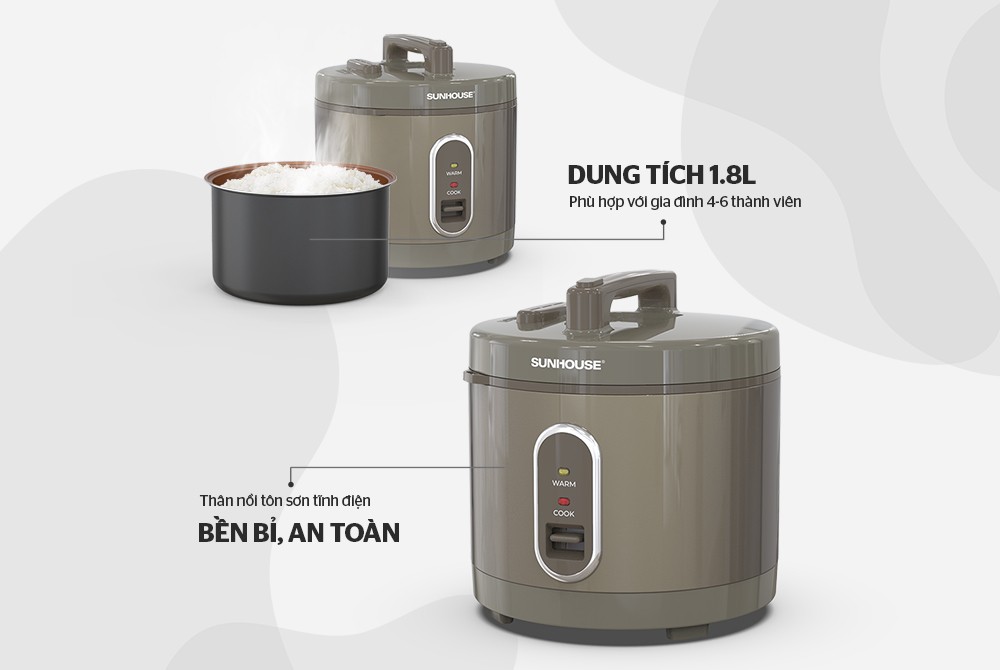 Nồi Cơm Điện 1.8 Lít Sunhouse SHD8631