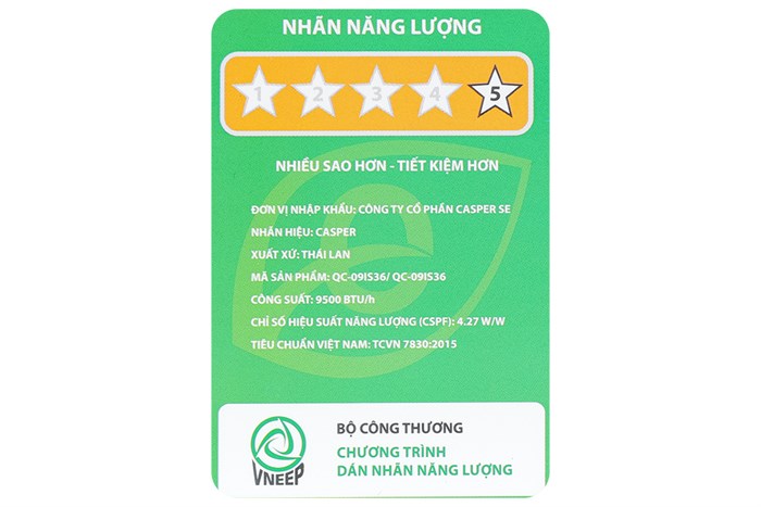 Máy lạnh Casper inverter 1.5 HP QC-12IS36