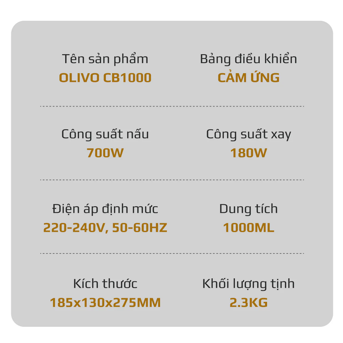 Máy Xay Nấu Đa Năng OLIVO CB1000