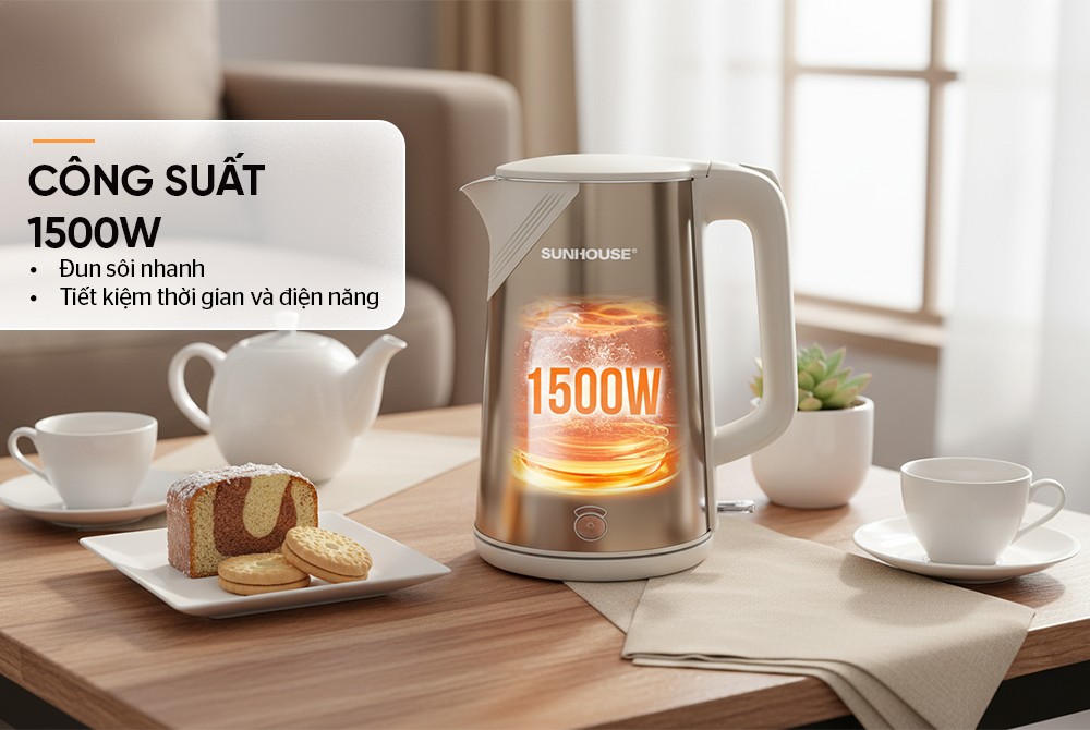 ẤM SIÊU TỐC INOX 3 LỚP 1.8L SUNHOUSE SHD1377