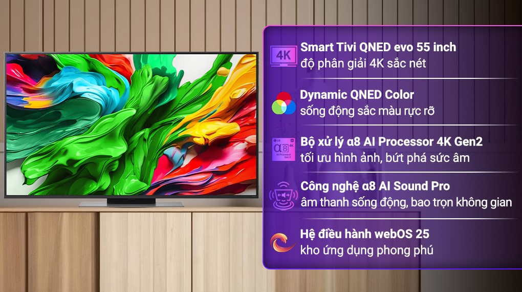 Smart Tivi QNED evo LG AI 4K 65 inch 65QNED86ASA