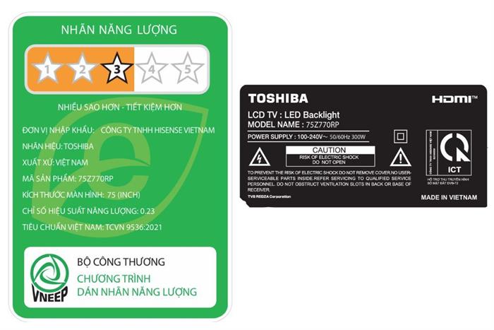 Smart Tivi Mini LED Toshiba AI 4K 85 inch 85Z770RP