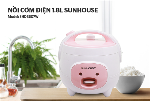 NỒI CƠM ĐIỆN 1.8L SUNHOUSE SHD8607W