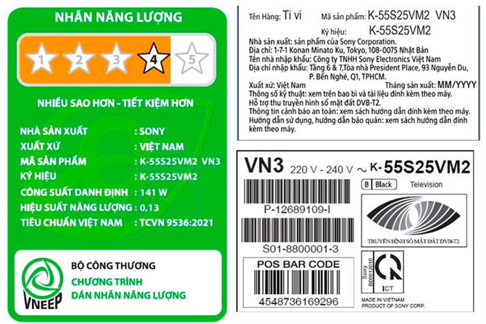 Google Tivi Sony 4K 55 inch K-55S25VM2