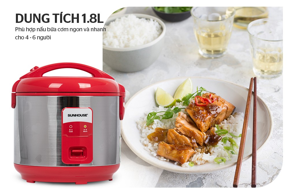 NỒI CƠM ĐIỆN 1.8L SUNHOUSE SH18S