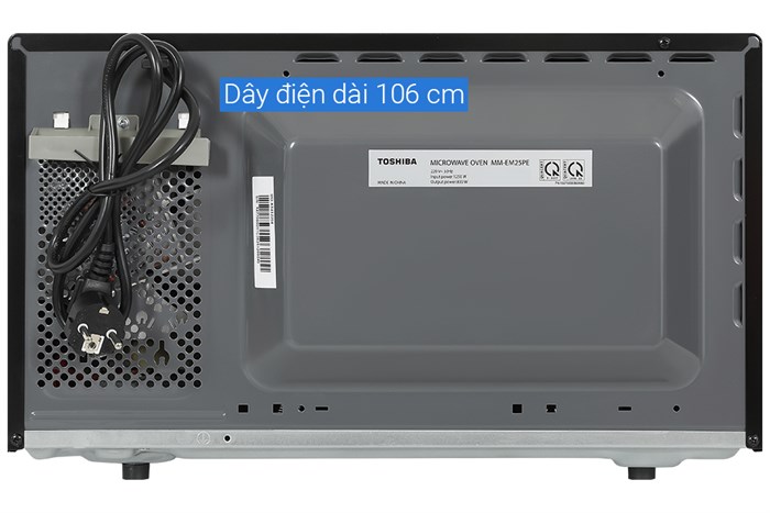 Lò vi sóng Toshiba MM-EM25PE(BM) – Dung tích 25 lít, công suất 800W, 11 mức công suất, 6 thực đơn tự động, mặt gương sang trọng, điều khiển cảm ứng