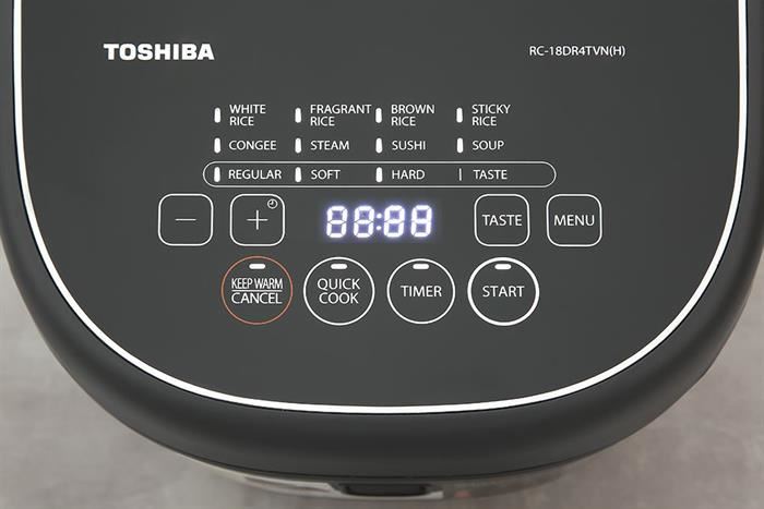 Nồi cơm điện tử Toshiba 1.8 lít RC-18DR4TVN(H) – Công nghệ nấu 3D, lòng nồi Binchotan, 11 chế độ nấu đa dạng