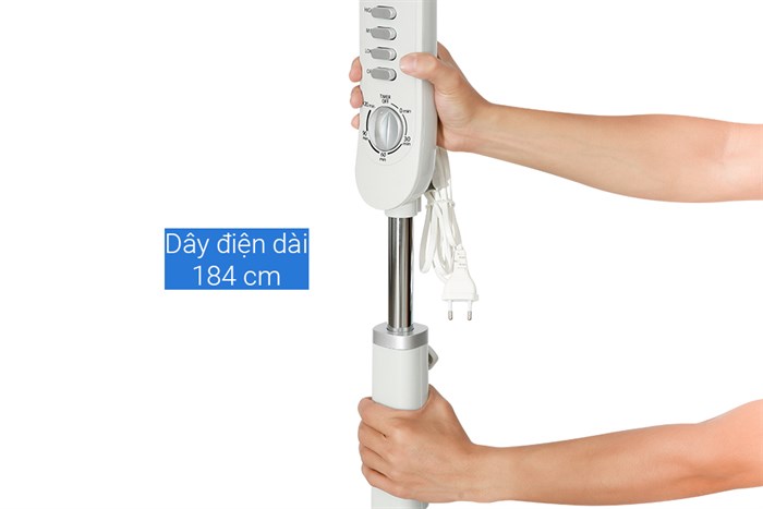 Quạt đứng Toshiba F-LSA10(H)VN 5 cánh 50W – Quạt cây điều khiển nút nhấn, 3 tốc độ gió