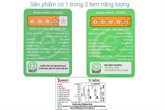 Tủ đông Sanaky 260 lít VH-3699W1