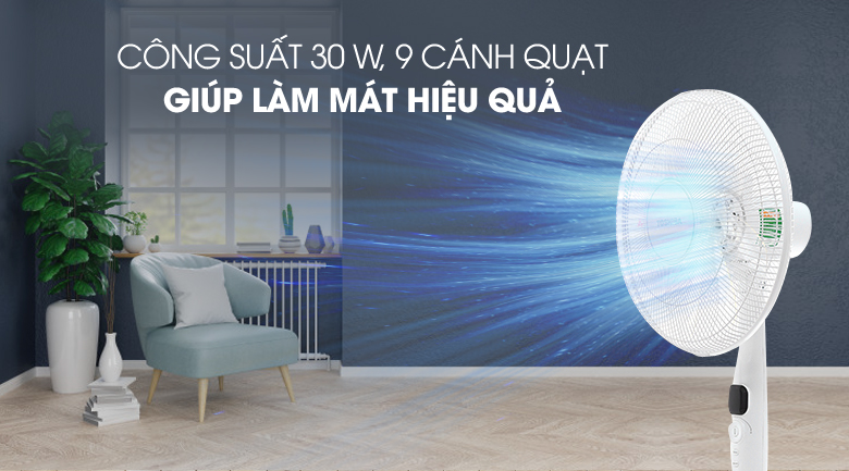Quạt đứng Toshiba 9 cánh DC inverter F-LSD10(W)VN 30W
