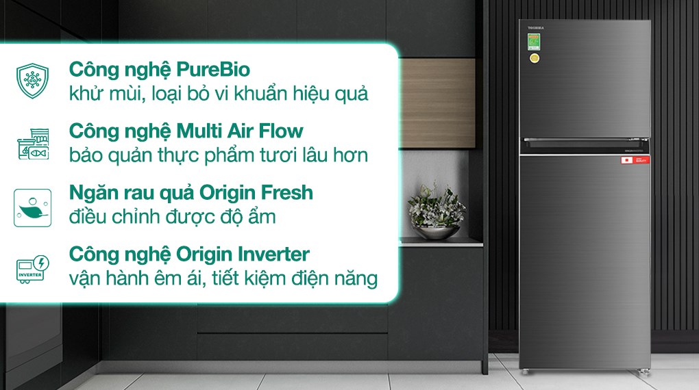 Tủ lạnh Toshiba Inverter 312 lít GR-RT416WE-PMV(58)