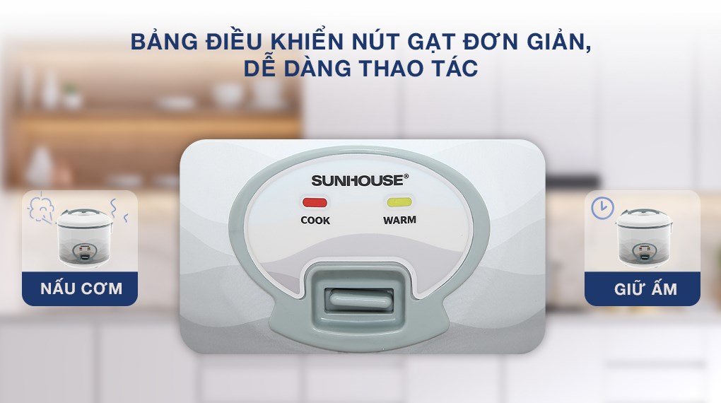 Nồi cơm nắp gài Sunhouse 1.8 lít SHD8602