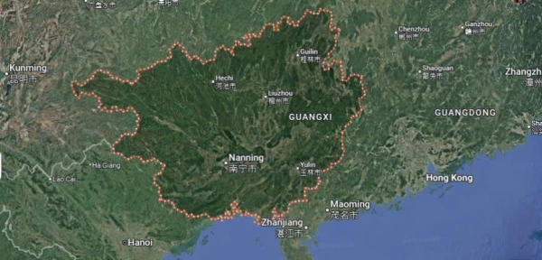 Vị trí tỉnh Quảng Tây