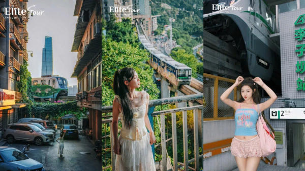 Chụp ảnh đẹp tàu xuyên nhà Trùng Khánh