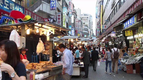 Chợ đêm Myeongdong, Seoul, Hàn Quốc 01 Chợ đêm Myeongdong, Seoul, Hàn Quốc 01