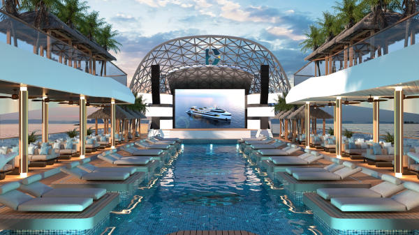 sân khấu mái vòm du thuyền Dolphin 5 sao