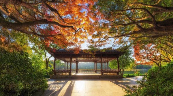 phong cảnh Tây Hồ mùa thu