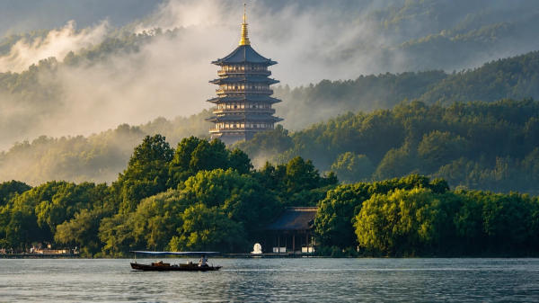 Ngồi thuyền Tây Hồ Hàng Châu