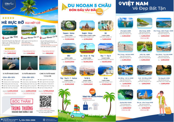 Công ty du lịch Elite Tour: Combo, voucher nghỉ dưỡng, tour du lịch ưu đãi 01 Công ty du lịch Elite Tour: Combo, voucher nghỉ dưỡng, tour du lịch ưu đãi 01