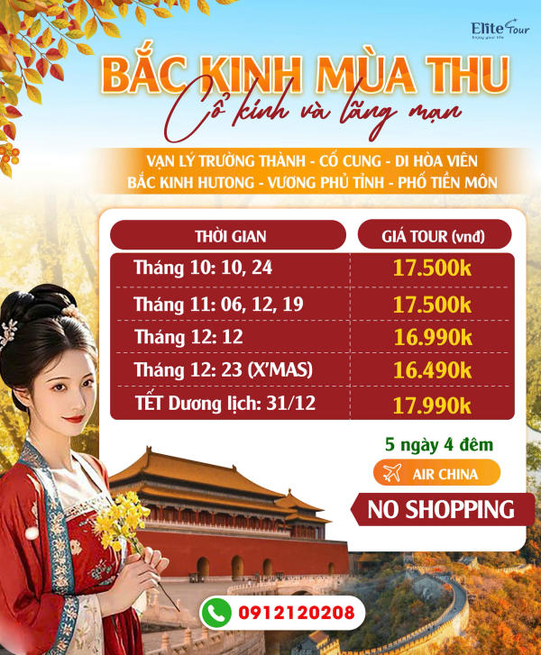 Tour Du Lịch Bắc Kinh Mono