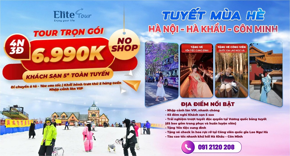 Banner tour Côn Minh