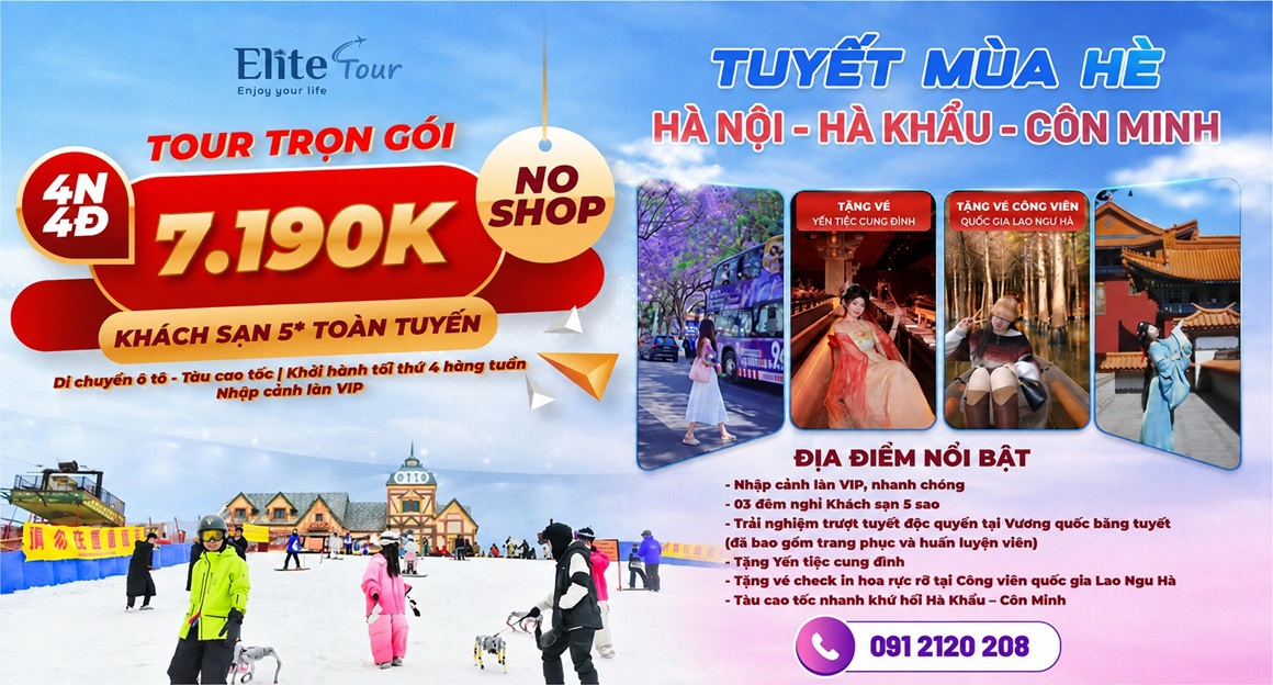 Banner tour Côn Minh