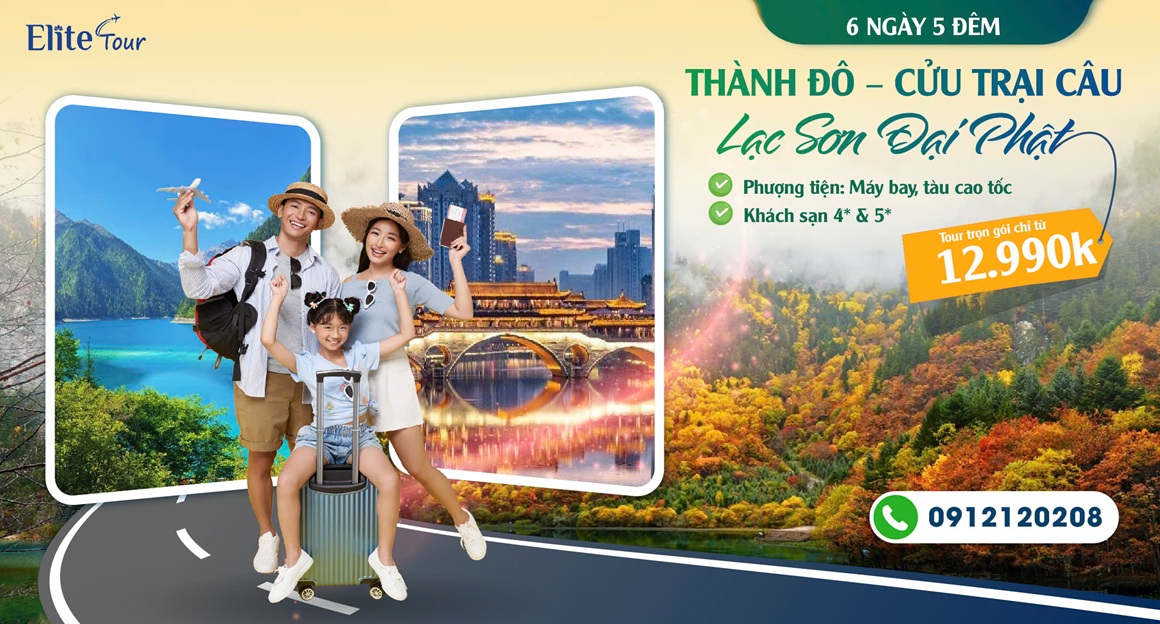 Tour du lịch Thành Đô - Cửu Trại Câu - Lạc Sơn Đại Phật