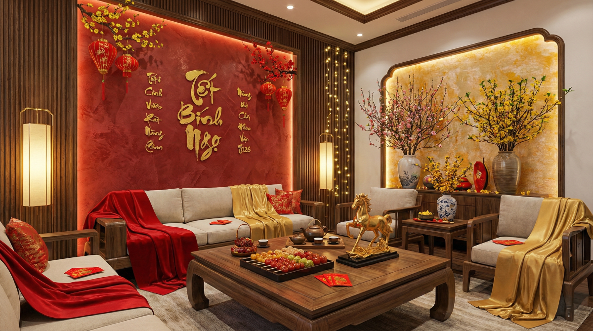 MẪU SƠN HIỆU ỨNG DECOR NGÀY TẾT GIÚP BẠN ĐÓN NĂM MỚI MAY MẮN HƠN