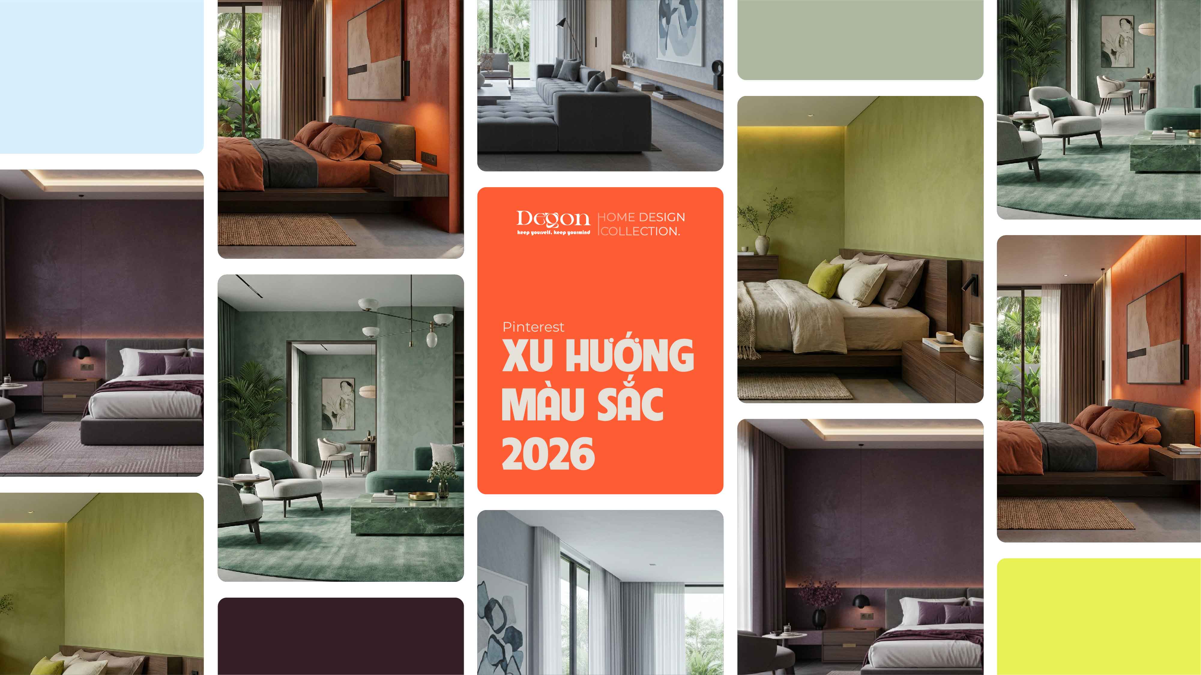 Xu hướng màu sắc 2026: Pinterest hé lộ 5 gam màu định hình cảm xúc không gian | De'gon Art