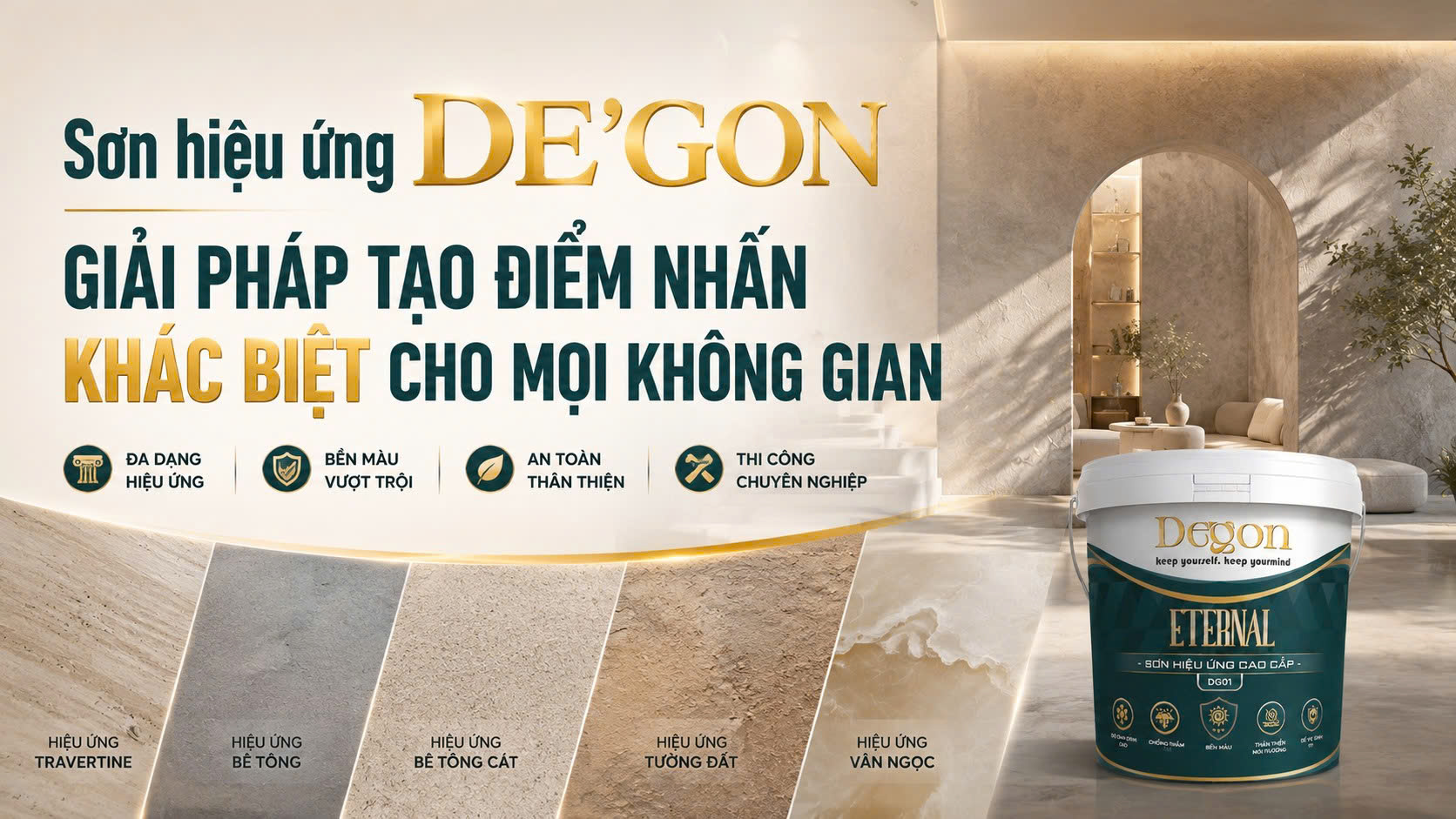 Sơn Hiệu Ứng DE'GON – Giải Pháp Tạo Điểm Nhấn Khác Biệt Cho Mọi Không Gian