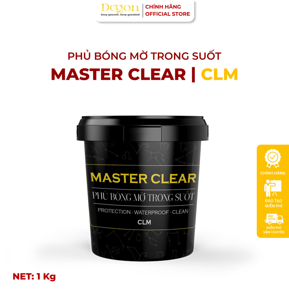 Phủ bóng mờ trong suốt, chống thấm, chống UV 1KG [CLM]|Định mức 10-15m2|HIỆU ỨNG DE'GON - Định mức: 10-15m2/1Kg