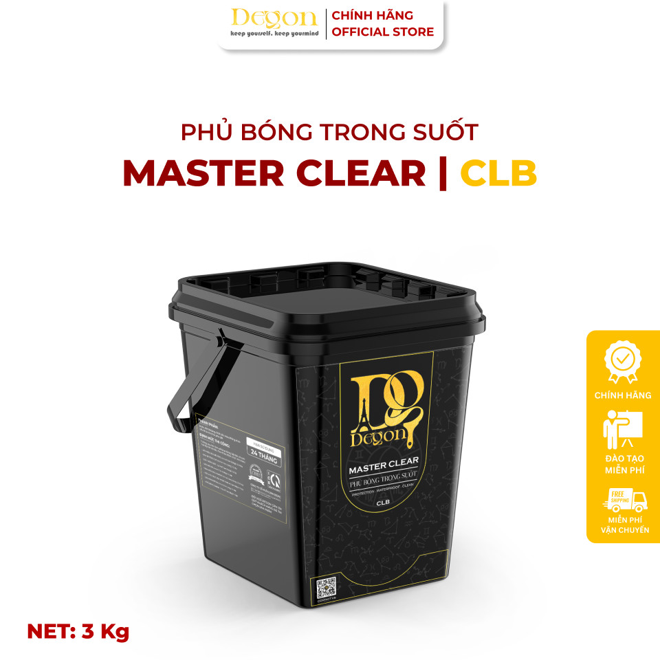 Phủ bóng mờ trong suốt, chống thấm, chống UV 1KG [CLM]|Định mức 10-15m2|HIỆU ỨNG DE'GON - Định mức: 10-15m2/1Kg
