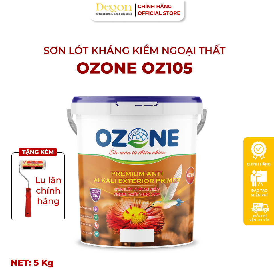 Sơn lót kháng kiềm ngoại thất cao cấp 5KG[oz105]| Định mức 30-40m2/lớp |HIỆU ỨNG DE'GON