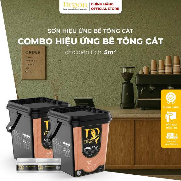 Combo 5m2 sơn hiệu ứng bê tông cát [Định mức 5m2]|HIỆU ỨNG DE'GON