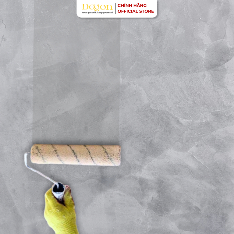 Phủ bóng cứng trong suốt, dùng cho sơn đá, sơn Marble 1KG [PLAS]|Định mức 10m2 |HIỆU ỨNG DE'GON