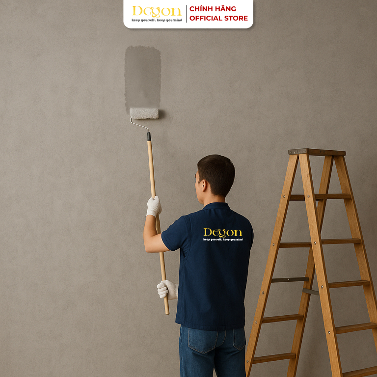 Sơn tường nội thất cao cấp bề mặt mịn, đẹp  - 1kg[OZ201]| - Định mức 10m2/lớp |HIỆU ỨNG DE'GON