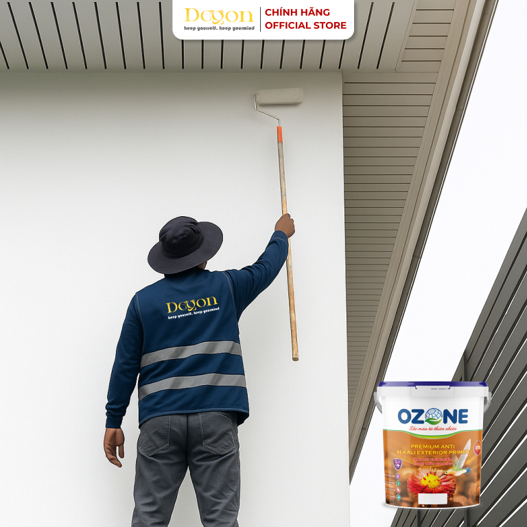 Sơn lót kháng kiềm ngoại thất cao cấp 5KG[oz105]| Định mức 30-40m2/lớp |HIỆU ỨNG DE'GON