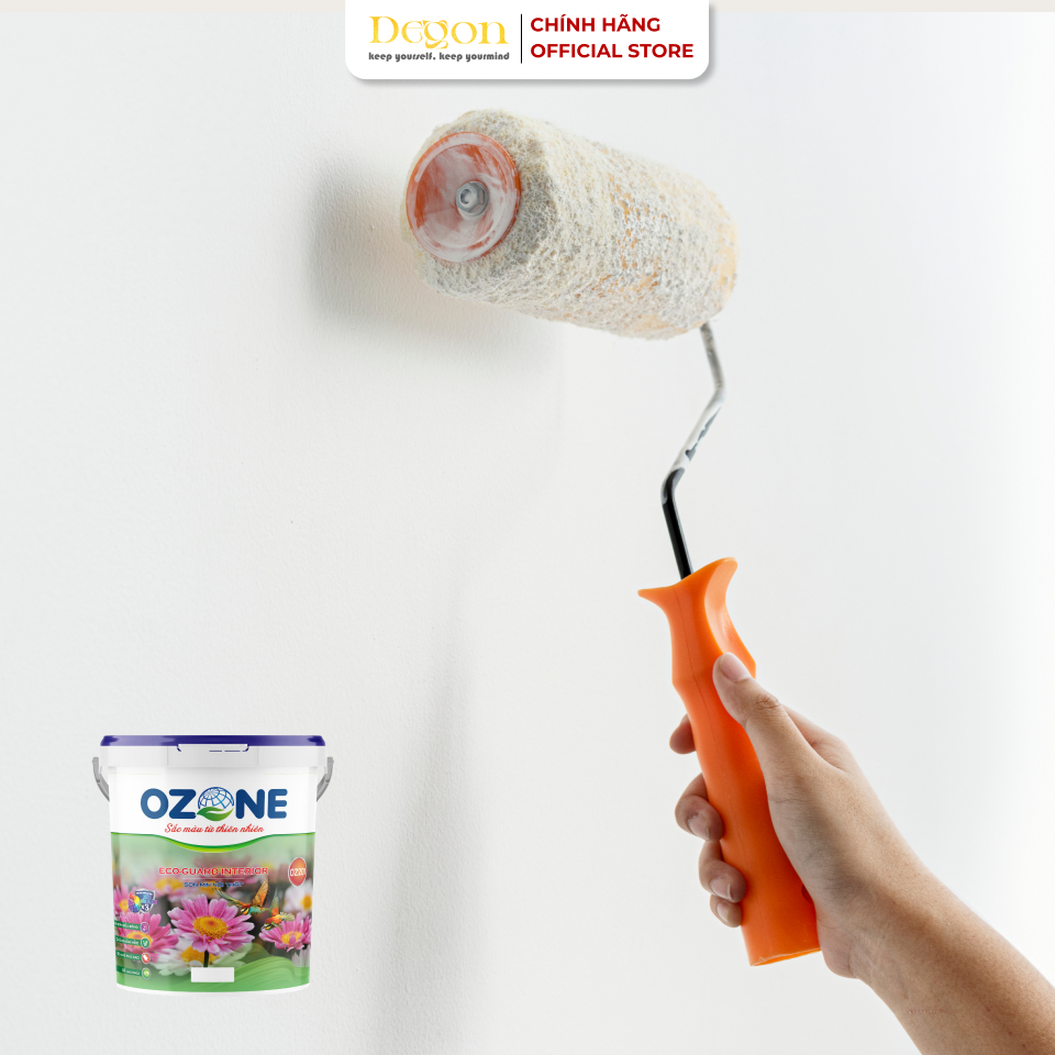 Sơn tường nội thất cao cấp bề mặt mịn, đẹp  - 1kg[OZ201]| - Định mức 10m2/lớp |HIỆU ỨNG DE'GON