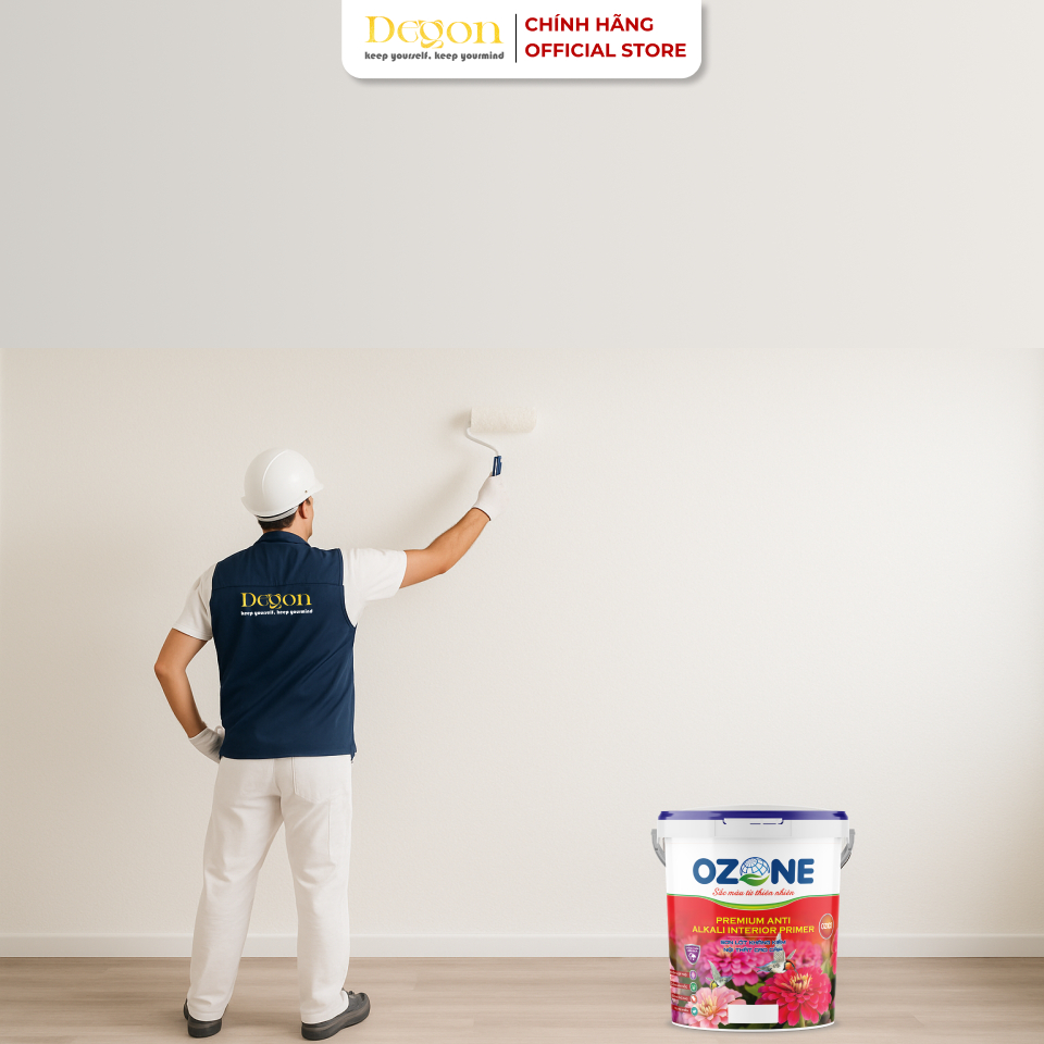 Sơn lót kháng kiềm nội thất cao cấp 1kg[OZ102]| Định mức 10m2/lớp |HIỆU ỨNG DE'GON